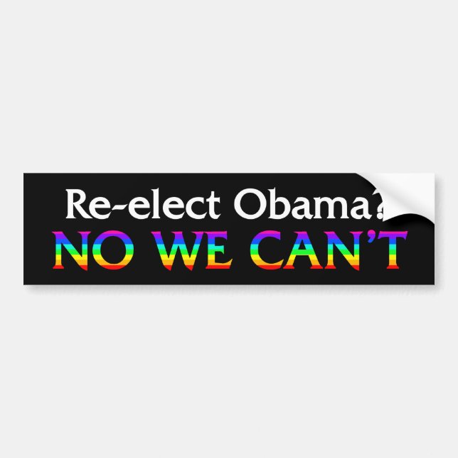 Kein können wir Obama-Regenbogen-Autoaufkleber Autoaufkleber (Vorne)