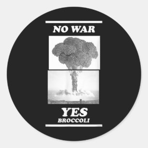 Kein Krieg Ja Broccoli Runder Aufkleber