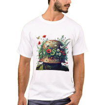 Kein Krieg mehr: Friedenshelm mit floralem Design