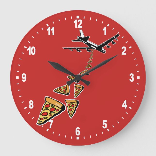 Kein Krieg mehr Pizza Große Wanduhr (Vorderseite)