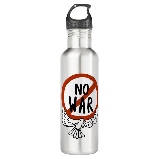 Kein Krieg mit Taube Edelstahlflasche (Vorderseite)