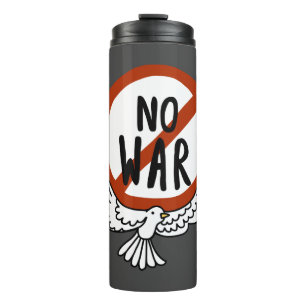 Kein Krieg mit Taube Thermosbecher