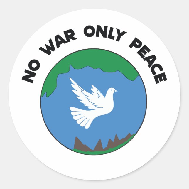 Kein Krieg nur Frieden Runder Aufkleber (Vorderseite)