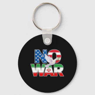 Kein Krieg Vintage-Taube Iran USA-Flagge Schlüsselanhänger