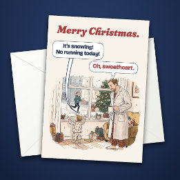 Kein Laufen heute Lustige Läufer Weihnachtskarte Feiertagskarte