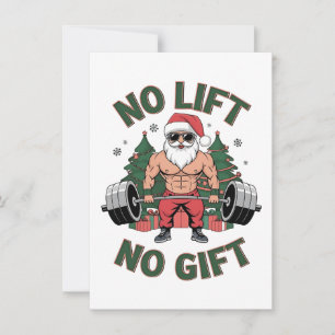 Kein Lift, kein Geschenk Lustiger Santa Claus Fitn Einladung