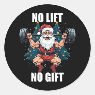 Kein Lift Kein Geschenk Santa Claus Weihnachten Fi Runder Aufkleber