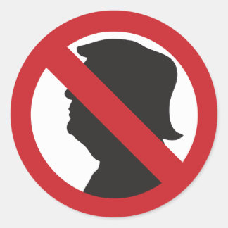 Kein MAGA/Anti-Trump-Silhouette-Sticker Runder Aufkleber