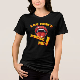 Kein Maulkorb! Feministische Botschaft Tri-Blend Shirt