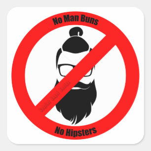 Kein Mensch bläst ohne Hipster Quadratischer Aufkleber