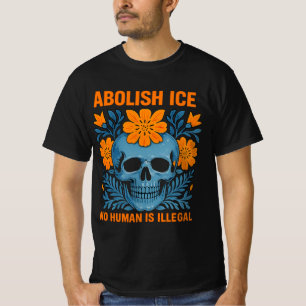 Kein Mensch ist illegal - ICE-Schädel und Volkskun T-Shirt