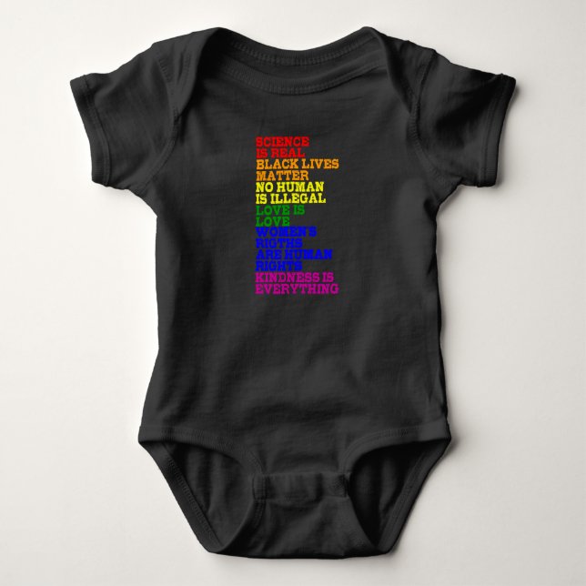 KEIN MENSCH IST ILLEGAL LGBT Pride Month LGBTQ Rai Baby Strampler (Vorderseite)