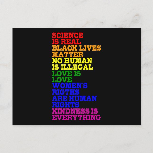 KEIN MENSCH IST ILLEGAL LGBT Pride Month LGBTQ Rai Postkarte (Vorderseite)