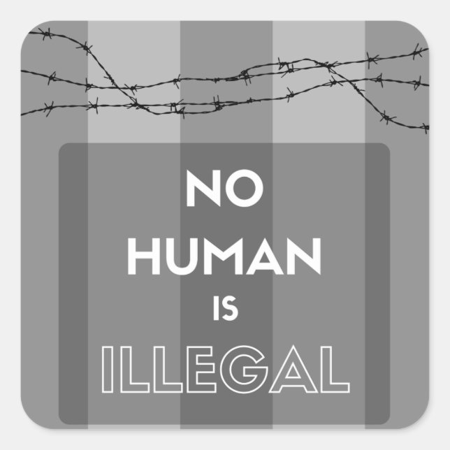 Kein Mensch ist illegale Aufkleber (Vorderseite)