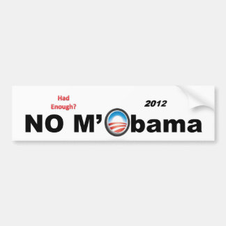 Kein M'Obama Autoaufkleber 2012