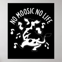 Kein moosic No Life Funny Cow Puff Dark BG