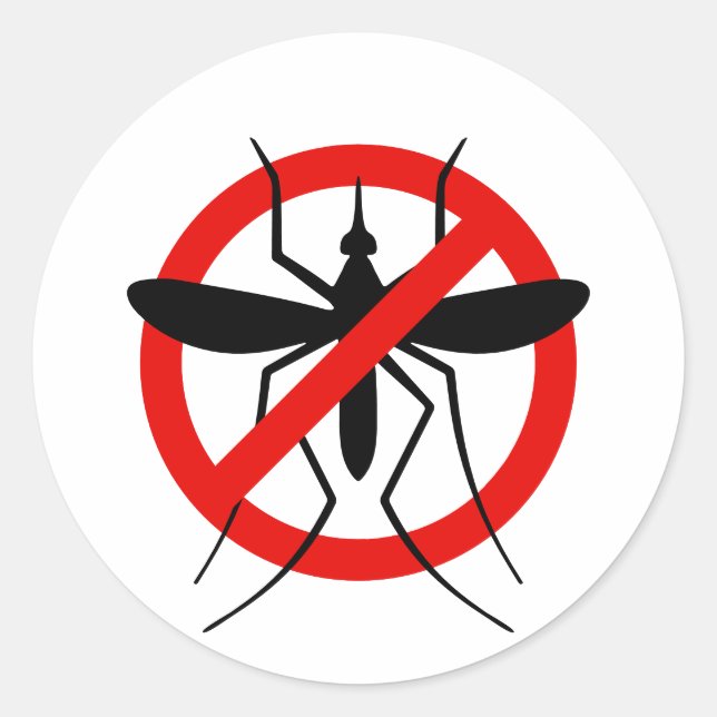 kein Moskito Pest-Kontrolle-Symbol Runder Aufkleber (Vorderseite)