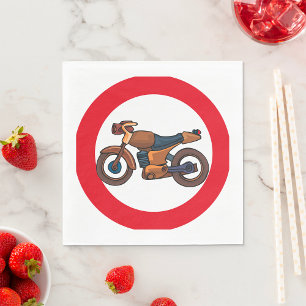 Kein Motorrad-Straßenzeichen Serviette