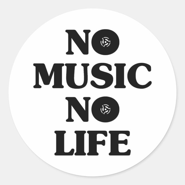 KEIN MUSIKKEIN LEBEN RUNDER AUFKLEBER (Vorderseite)