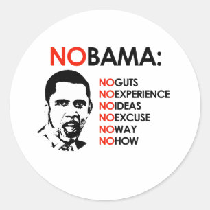 KEIN OBAMA, KEINE WEISE RUNDER AUFKLEBER