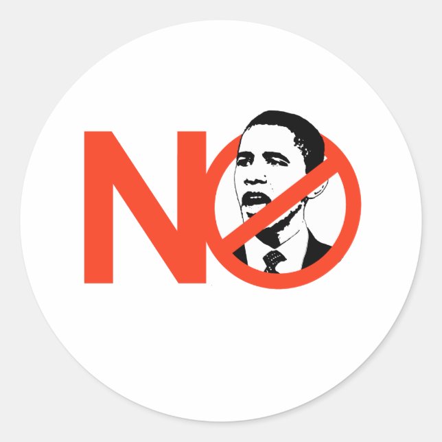 KEIN OBAMA RUNDER AUFKLEBER (Vorderseite)