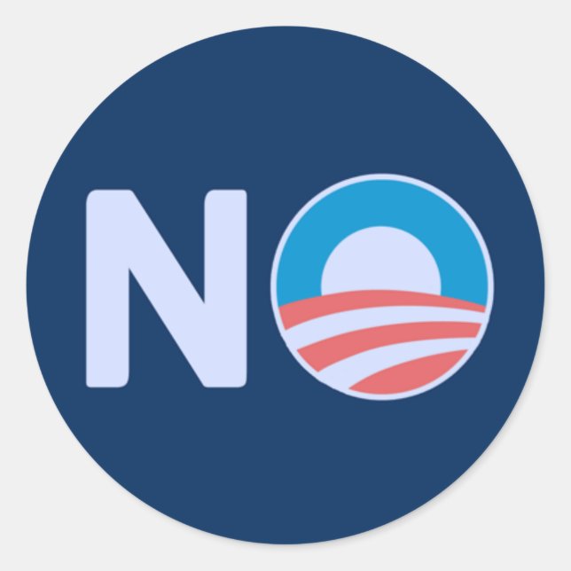 Kein Obama-Sticker Runder Aufkleber (Vorderseite)