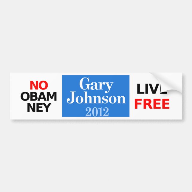 Kein Obamney - Garys Johnson Autoaufkleber (Vorne)