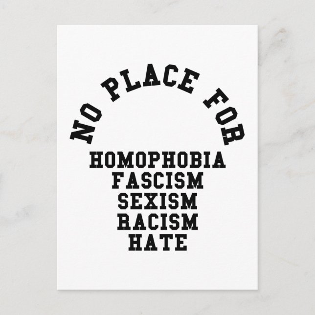 Kein Ort für Homophobie-Zitat Postkarte (Vorderseite)