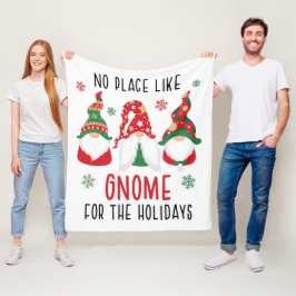 Kein Ort wie Gnome für den Weihnachtsabend Fleecedecke