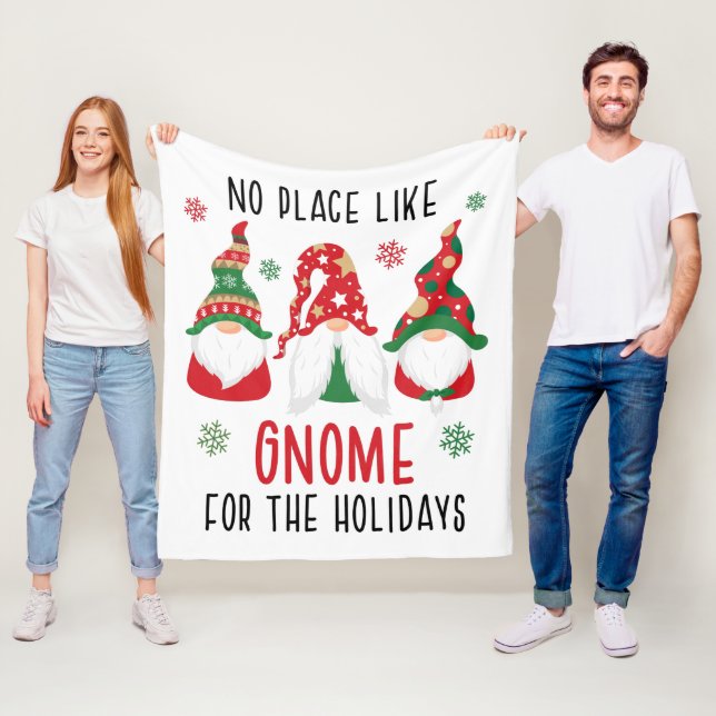 Kein Ort wie Gnome für den Weihnachtsabend Fleecedecke (Beispiel)