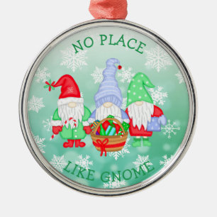 Kein Ort wie Gnome, Weihnachten Ornament Aus Metall