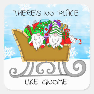 Kein Ort wie Gnome, Weihnachten Quadratischer Aufkleber