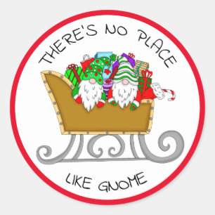 Kein Ort wie Gnome, Weihnachten Runder Aufkleber