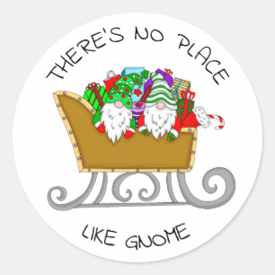 Kein Ort wie Gnome, Weihnachten Runder Aufkleber