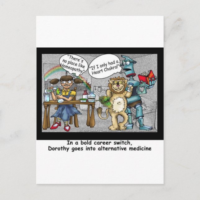 Kein Ort wie Homöopathie Funny Cartoon Geschenke & Postkarte (Vorderseite)