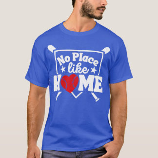 Kein Ort wie Zuhause Baseball-Liebhaber Home Plate T-Shirt