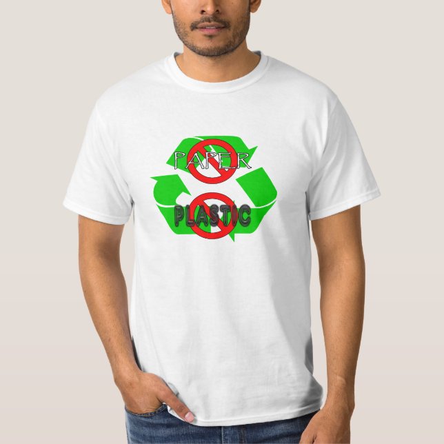 Kein Papier kein aus Kunststoff Gerecycelt T - Shi T-Shirt (Vorderseite)