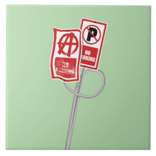 Kein Parken Anarchie Schild Fliese