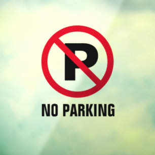 Kein Parken Rot-P-Zeichen, transparentes Fensterkl Fensteraufkleber