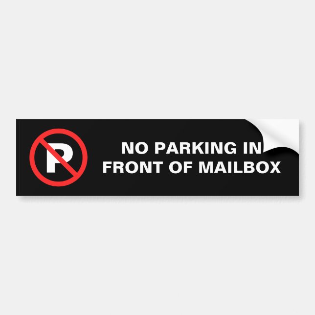 Kein Parken vor dem Briefkasten Autoaufkleber (Vorne)