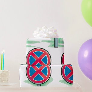 Kein Parking Road Sign Red Blue Verkehrszeichen Geschenkpapier