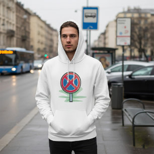 Kein Parking Road Sign Red Blue Verkehrszeichen Hoodie