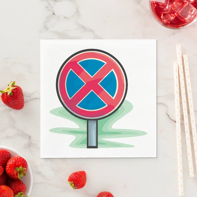 Kein Parking Road Sign Red Blue Verkehrszeichen Serviette (Von Creator hochgeladen)