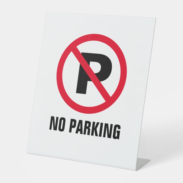 Kein Parkverbot für rotes P-Schild Sockelschild (Vorderseite)