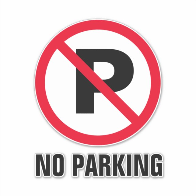 Kein Parkverbot zum Parken des roten Warnzeichens Aufkleber (Vorderseite)