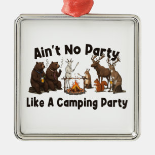 Kein Party wie ein Camping-Party Ornament Aus Metall