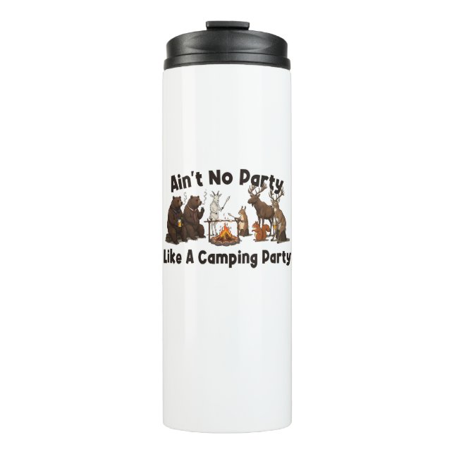 Kein Party wie ein Camping-Party Thermosbecher (Vorderseite)