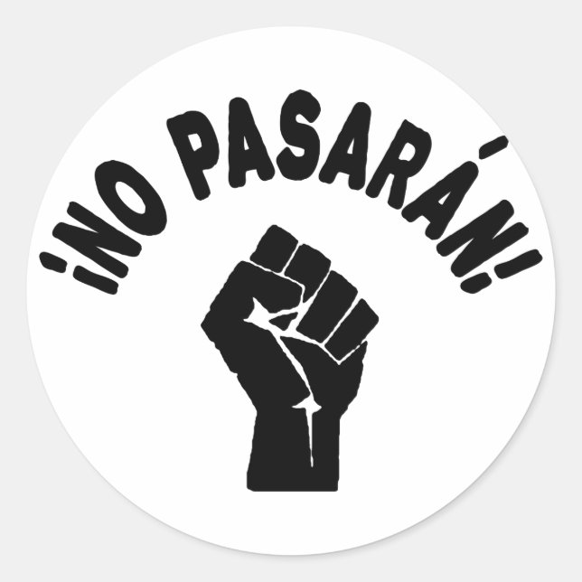 Kein Pasaran - Sie werden nicht vorbeikommen Runder Aufkleber (Vorderseite)
