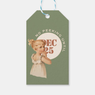 Kein Peeking bis zum 25. Dezember Geschenk Tag Geschenkanhänger