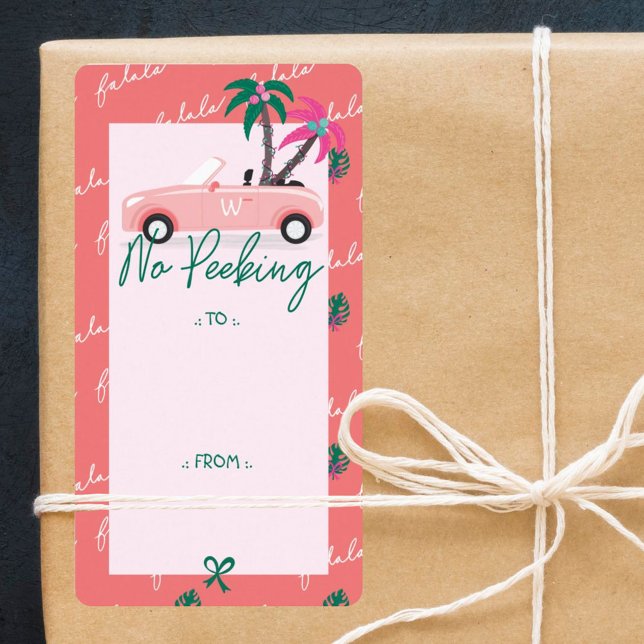 Kein Peeking tropischen Weihnachtsrosa Cabrio (No Peeking Tropical Christmas Pink Convertible)